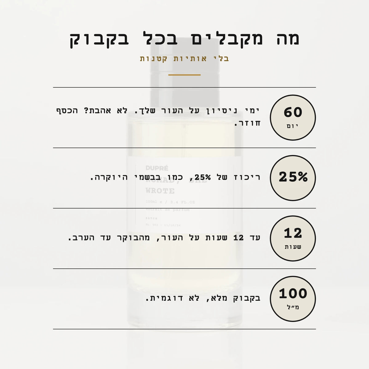 Nomad, She Wrote · מה מקבלים בכל בקבוק